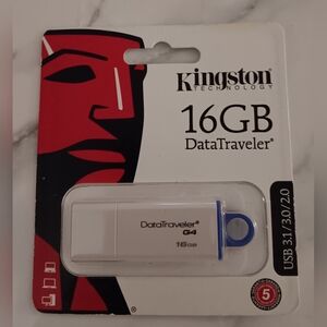 Kingston DataTraveler 16GB USB Flash Drive - White and Blue